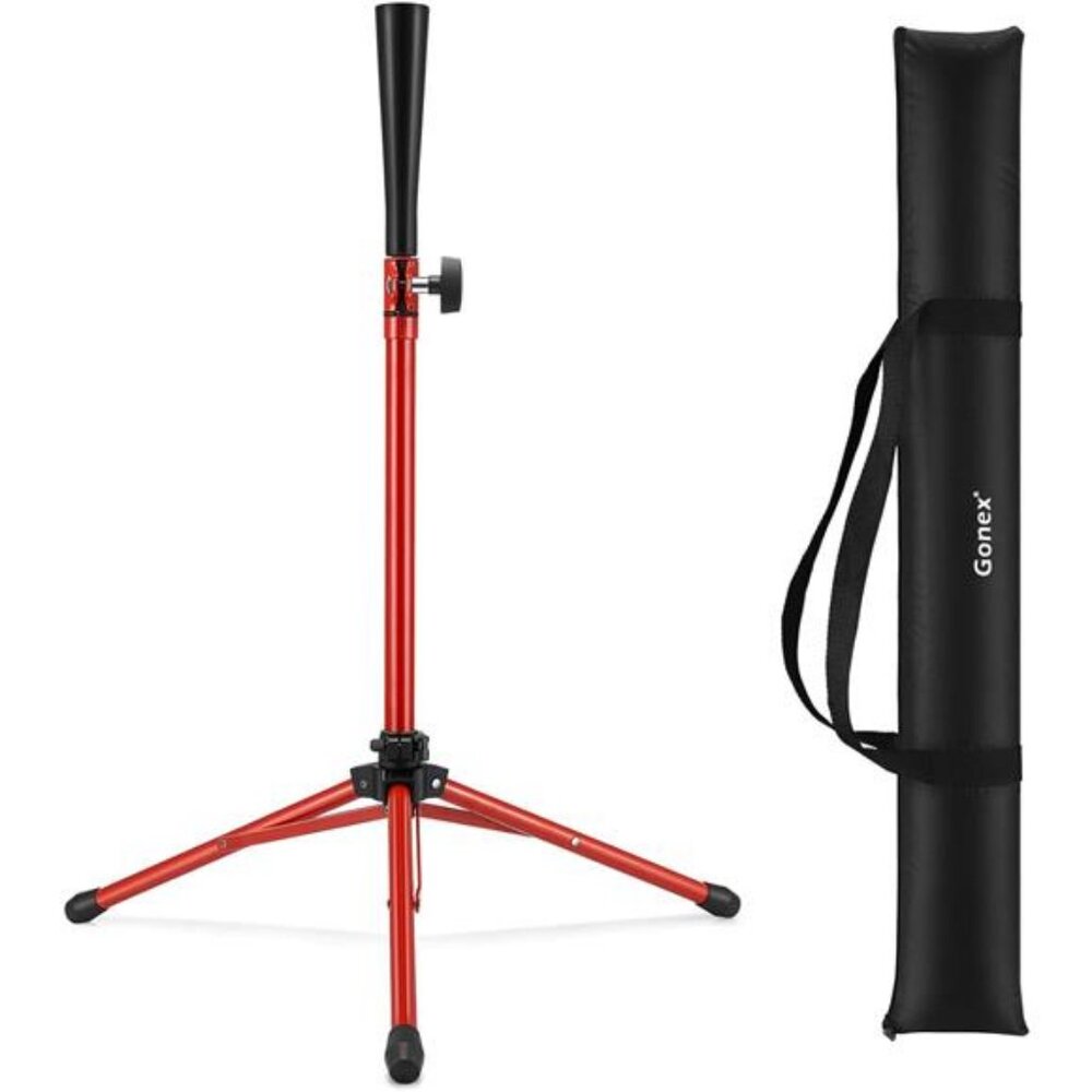 Baseball Tee Softball Tee Practice Hitting Batting Tripod Stand Rubber Tee